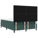 vidaXL Lit à ressorts avec matelas Vert foncé 140 x 200 cm tissu
