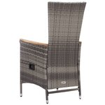 vidaXL Salon de jardin 3 Pièces avec coussins Résine tressée Gris