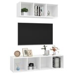 vidaXL Ensemble de meuble TV 2 Pièces Blanc Bois d'ingénierie