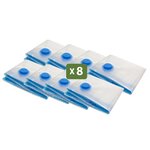 Pack and Move - Lot 8 Housses Rangement Sous Vide - Taille M 60 x 80 cm - Sac de Compression - Manteaux  Habils Ski - Moyen Format - Fermeture Zip