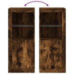 vidaXL Buffet avec lumières LED chêne fumé 41x37x100 cm