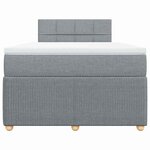 vidaXL Sommier à lattes de lit avec matelas Gris clair 120x200cm Tissu