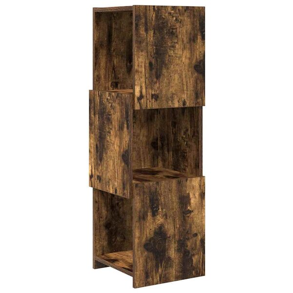 vidaXL Meuble d'angle Chêne fumé 30 5x30x95cm Bois d'ingénierie