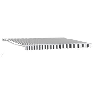 vidaXL Auvent rétractable manuel Anthracite et blanc 4 5 × 3 5 m