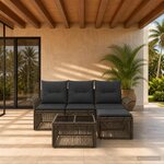 vidaXL Ensemble de canapé de jardin 5 pc Gris polyrotin