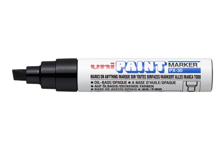 Marqueur PAINT Marker PX30 Pte biseautée large 4 - 8,5mm Noir x 6 UNI-BALL