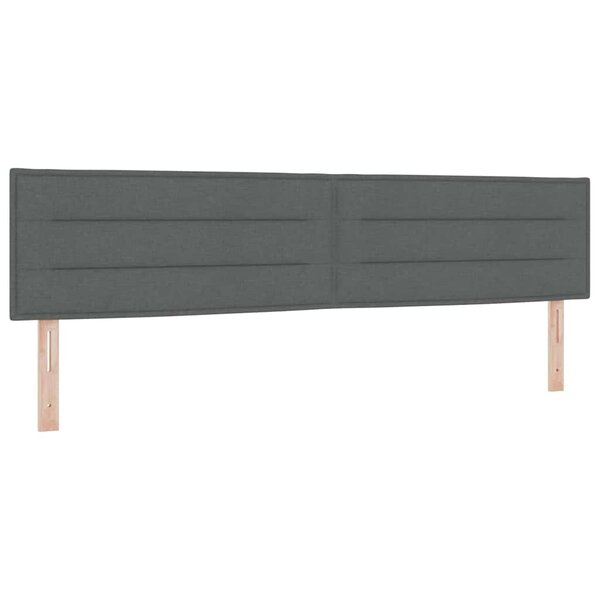 vidaXL Tête de lit Hauteur réglable Manuel Gris foncé 200 cm tissu