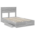 vidaXL Lit de Rangement Gris Sonoma 135 x 190 cm Bois d'ingénierie