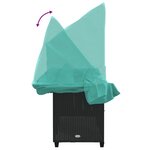 vidaXL Chaise longue avec auvent et coussins noir résine tressée