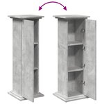 vidaXL Piédestal avec rangement gris béton 31x30x90 cm bois ingénierie