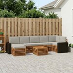 vidaXL Ensemble de canapés d'extérieur 8 Pièces Naturel et gris clair