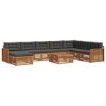 vidaXL Ensemble de canapés d'extérieur 9 Pièces Naturel et Anthracite