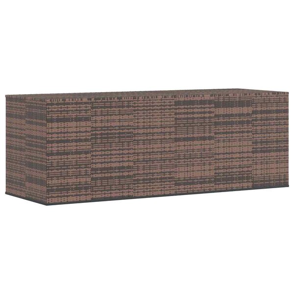 vidaXL Boîte à coussins jardin Résine tressée 291x100 5x104 cm Marron