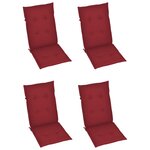 vidaXL Chaises inclinables de jardin lot de 4 et coussins Bois acacia