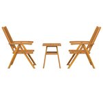 vidaXL Ensemble de salle à manger pour jardin 3 Pièces Marron