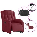 vidaXL Fauteuil inclinable électrique rouge bordeaux tissu