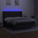 vidaXL Sommier à lattes de lit matelas LED Noir 160x200 cm Tissu