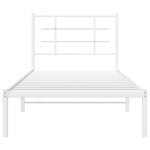 vidaXL Cadre de lit métal sans matelas avec tête de lit blanc 90x200cm