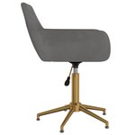 vidaXL Chaises pivotantes à manger lot de 6 Gris foncé Velours