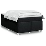 vidaXL Sommier à lattes de lit avec matelas noir 120x190 cm tissu
