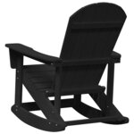 vidaXL Chaise berçante Adirondack noire  dimensions 73 5 x 92 x 90 cm en HDPE.