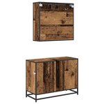 vidaXL Ensemble de mobilier de salle de bain 2 Pièces Bois ancien