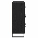 vidaXL Buffet Chêne noir 69 5 x 34 x 90 cm Bois d'ingénierie et fer