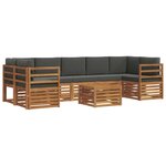 vidaXL Ensemble de canapés d'extérieur 8 pc Naturel et Anthracite