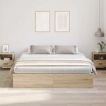 vidaXL Cadre de lit Chêne sonoma 200 x 200 x 31 5 cm Bois d'ingénierie