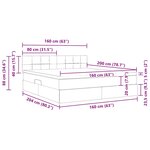 vidaXL Lit de rangement LED avec matelas Gris foncé 160 x 200 cm