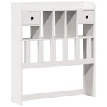 vidaXL Lit bibliothèque sans matelas blanc 75x190cm bois de pin massif