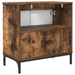 vidaXL Meuble de Lavabo de Salle de Bain avec stockage Chêne fumé