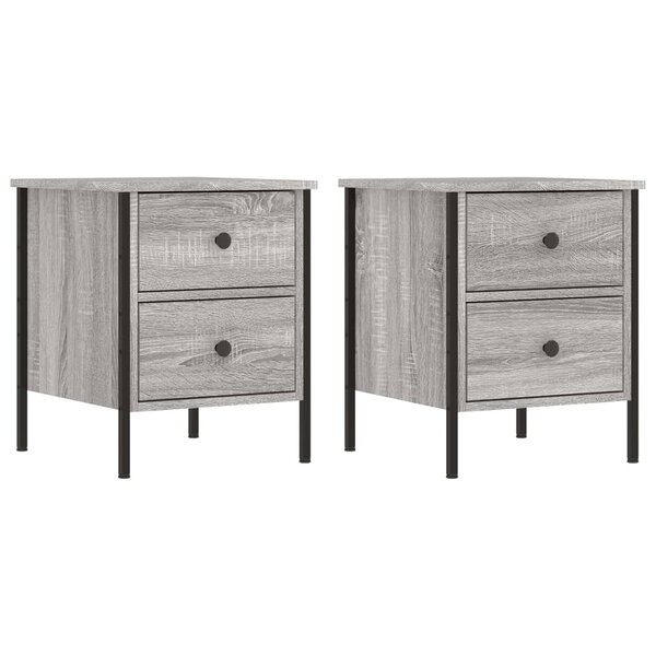 vidaXL Tables de chevet 2 Pièces sonoma gris 40x42x50cm bois d'ingénierie