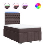 vidaXL Sommier à lattes de lit et matelas marron foncé 120x190cm tissu