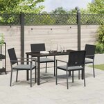 vidaXL Ensemble de salle à manger pour jardin 5 Pièces Noir Poly rotin