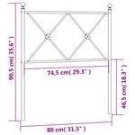 vidaXL Tête de lit métal blanc 75 cm