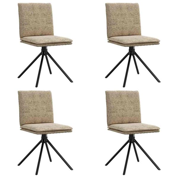 vidaXL Chaises à manger lot de 4 gris clair similicuir daim