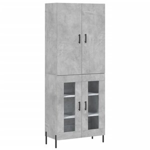 vidaXL Buffet haut Gris béton 69 5x34x180 cm Bois d'ingénierie