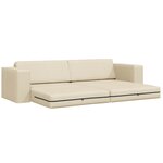 vidaXL Canapé-Lit Crème 245 x 78 x 77 cm tissu