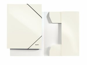Chemise à élastique WOW, A4, carton, blanc de perle LEITZ