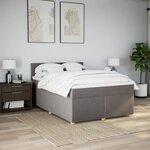 vidaXL Sommier à lattes de lit avec matelas Taupe 160x200 cm Tissu