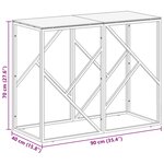 vidaXL Table console argenté acier inoxydable et verre trempé