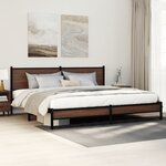 vidaXL Cadre de lit en métal sans matelas chêne marron 193x203 cm