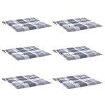 vidaXL Coussins de chaise de jardin lot de 6 carreaux gris 40x40x4 cm