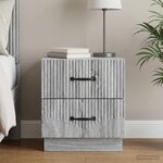vidaXL Cabinet de chevet avec tiroir Sonoma gris 43 x 34 5 x 44 5 cm
