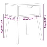vidaXL Table de chevet chêne fumé 40x40x56 cm Bois d'ingénierie