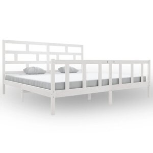 vidaXL Cadre de lit Blanc Bois de pin massif 200x200 cm