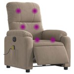 vidaXL Fauteuil inclinable de massage électrique taupe