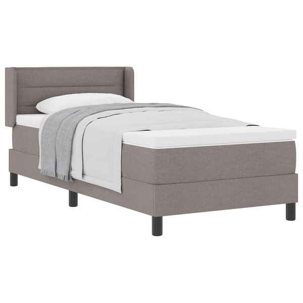 vidaXL Lit à ressorts avec matelas Taupe 200 x 100 cm Polyester