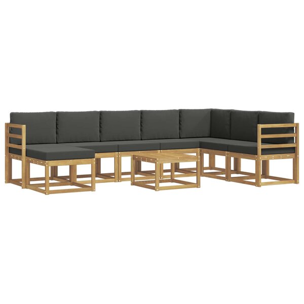 vidaXL Ensemble de canapés d'extérieur 9 Pièces Blanc et anthracite